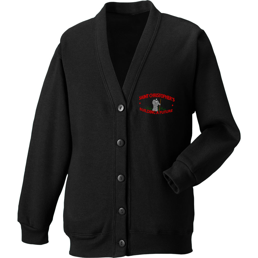 
                  
                    Saint Christopher Black Cardigans are supplied by ourschoolwear of Wrexham
                  
                