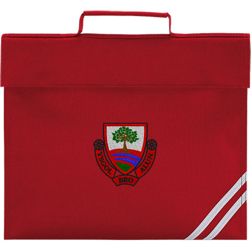 Ysgol Bro Alun Red Book Bags are supplied by ourschoolwear of Wrexham