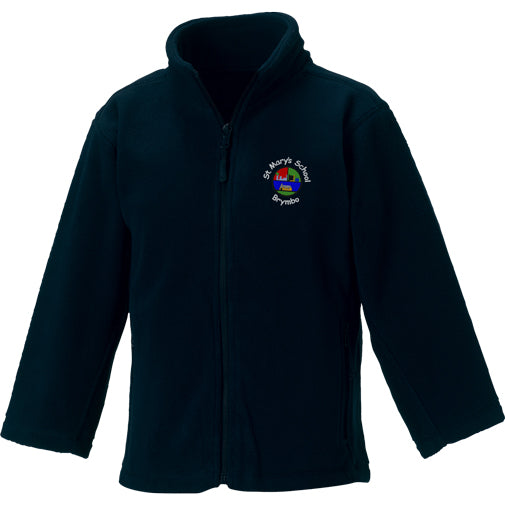 St. Mary's School Fleece Jacket w/School Logo. Navy. (PreK-8TH). THIS ITEM  IS OPTIONAL.