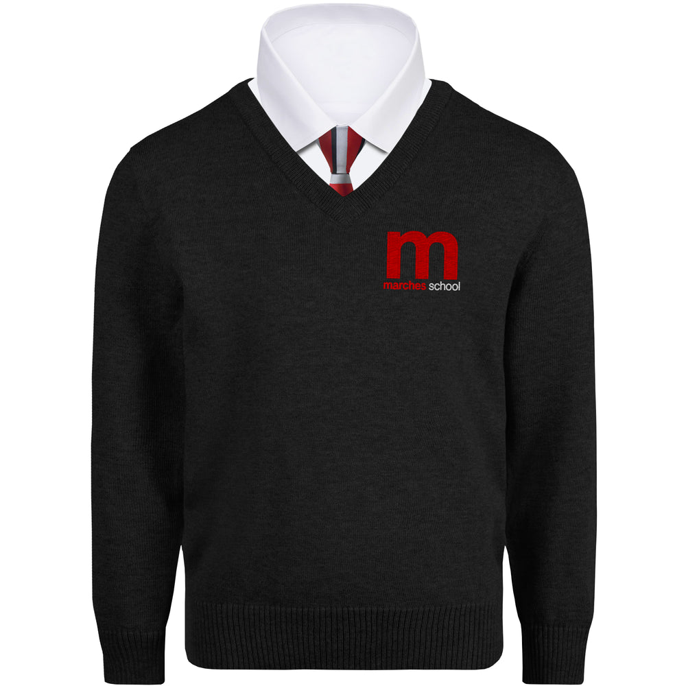 The Marches Black V-Neck Sweater