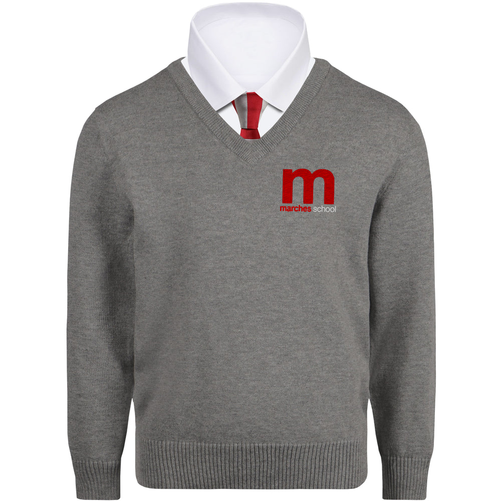 The Marches School Grey Sweater supplied by ourschoolwear Wrexham
